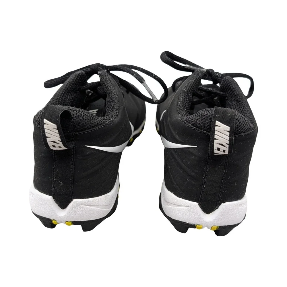 Nike Alpha Menace Shark Football Cleats Black White Yellow 5Y Youth Athletic